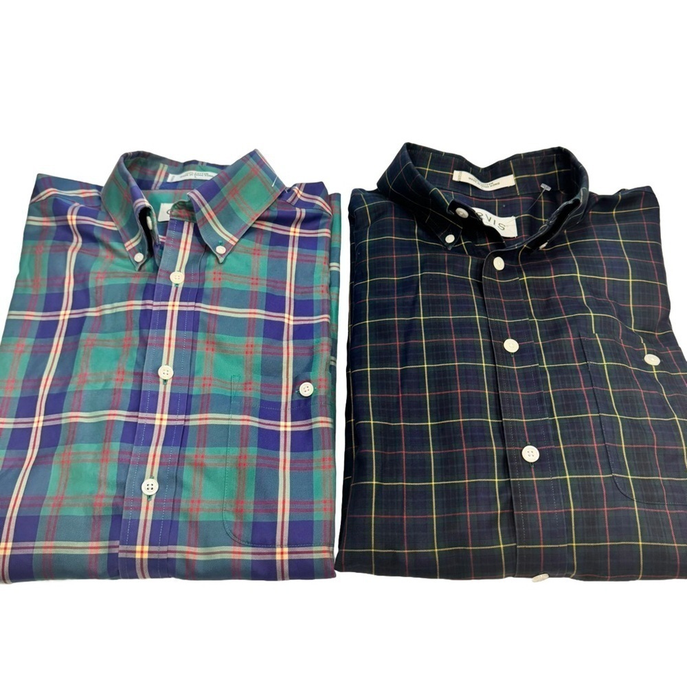 Orvis Men’s LOT OF 2 Long Sleeve Button Down Plaid Shirts Size Large